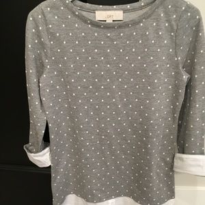 Loft Mixed Media Sweater Sweatshirt